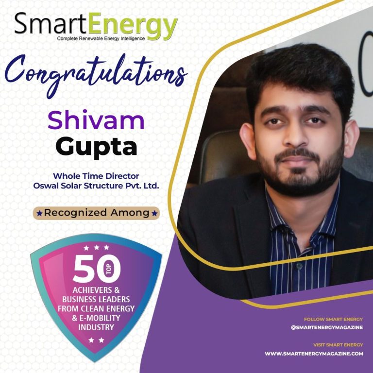 Shivam Gupta recognised among Top 50 clean energy leaders 2025