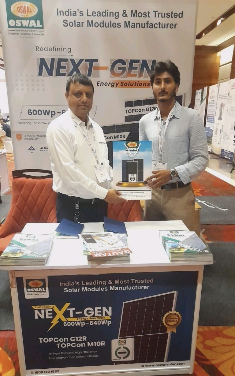 Oswal Solar at EPS Industry Connect 2026, Jammu – booth visitor